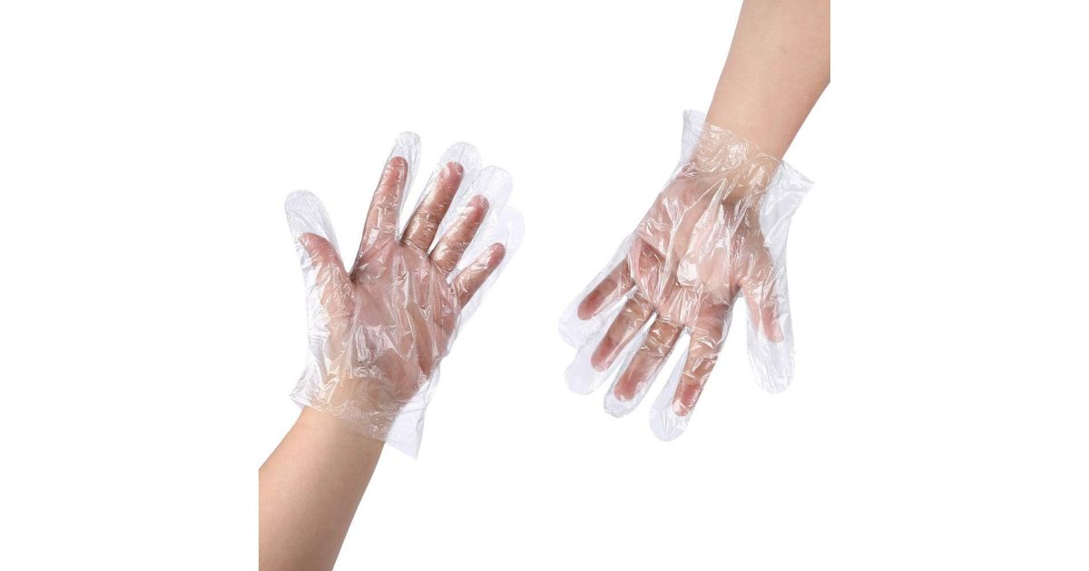 100 PCS Disposable Clear Plastic Gloves Disposable Polyethylene